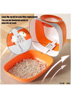 CARONIC Pet Litter Box Foldable With Litter scoop Portable  Closed Splash proof Easy To Clean  - Image 5