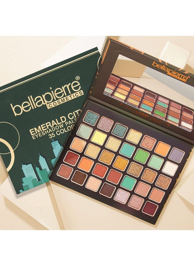 BellaPierre - Emerald City Eyeshadow Makeup Palette 35 Color Shades In A Range Of Matte Satin Shimmer And Foil Finishes Nontoxic And Paraben Free Vegan And Cruelty Free - Image 1