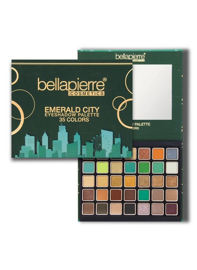 BellaPierre - Emerald City Eyeshadow Makeup Palette 35 Color Shades In A Range Of Matte Satin Shimmer And Foil Finishes Nontoxic And Paraben Free Vegan And Cruelty Free - Image 1