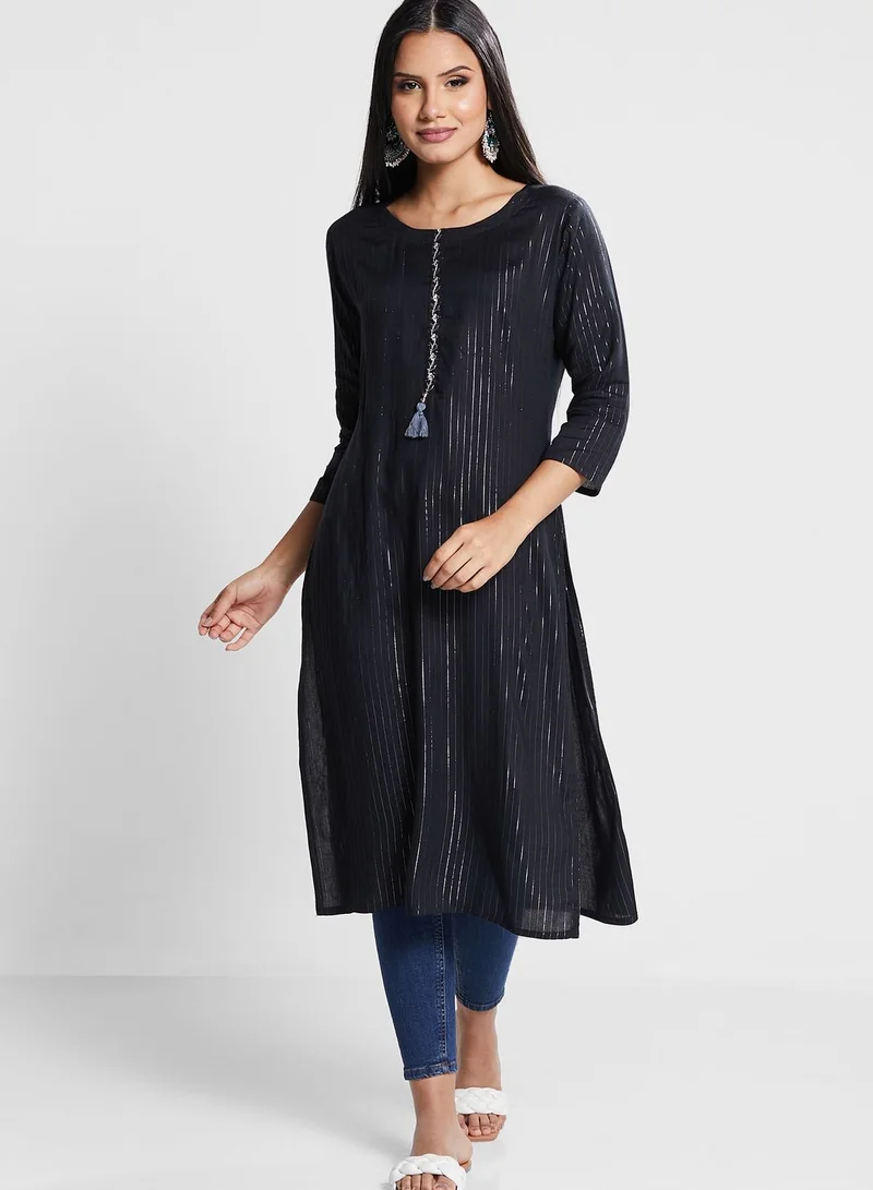 Kolaba  Striped Embroidered Kurti for Women | Best Price UAE