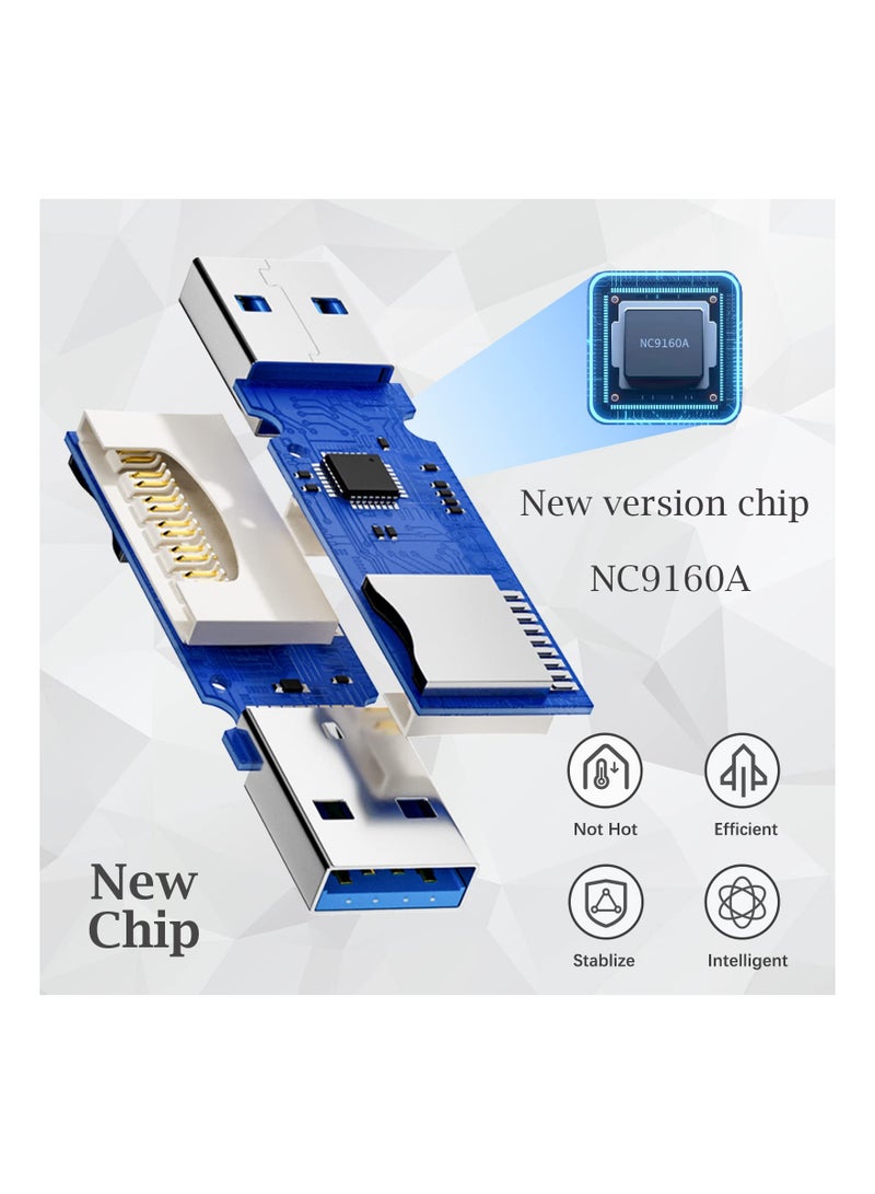 SYOSI SD Card Reader Portable USB 3.0 Dual Slot Flash Memory Adapter Hub for TF SD Micro SD SDXC SDHC MMC RS-MMC UHS-I - Image 3