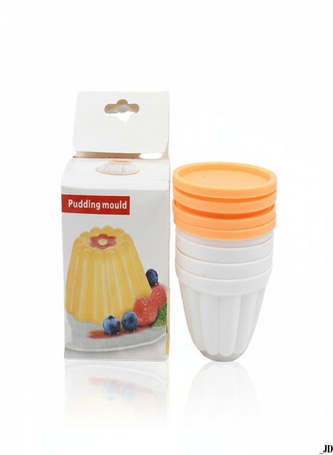 Drumstone 𝐃𝐑𝐔𝐌𝐒𝐓𝐎𝐍𝐄 𝟏+𝟏 𝐘𝐄𝐀𝐑 Pudding, Custard & Jelly Moulds – Set of 4 Plastic Cups with Lids | Ideal for Making Homemade Puddings, Ice Creams & Desserts - Image 1