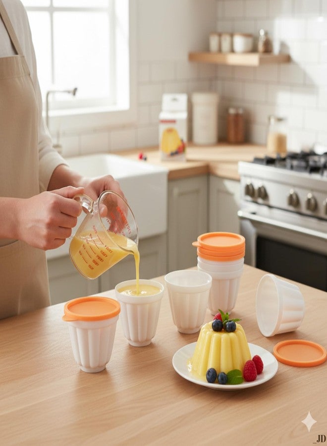 Drumstone 𝐃𝐑𝐔𝐌𝐒𝐓𝐎𝐍𝐄 𝟏+𝟏 𝐘𝐄𝐀𝐑 Pudding, Custard & Jelly Moulds – Set of 4 Plastic Cups with Lids | Ideal for Making Homemade Puddings, Ice Creams & Desserts - Image 2