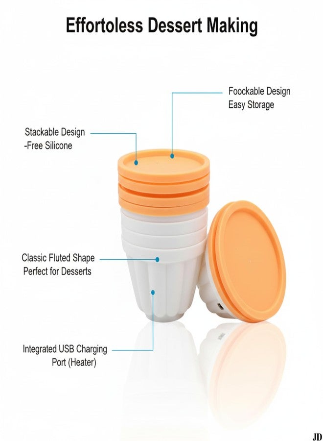 Drumstone 𝐃𝐑𝐔𝐌𝐒𝐓𝐎𝐍𝐄 𝟏+𝟏 𝐘𝐄𝐀𝐑 Pudding, Custard & Jelly Moulds – Set of 4 Plastic Cups with Lids | Ideal for Making Homemade Puddings, Ice Creams & Desserts - Image 4