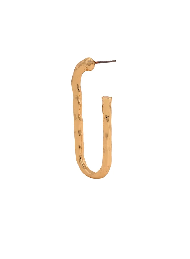 Priyaasi Brass Contemporary Hammered Half Hoop Earrings