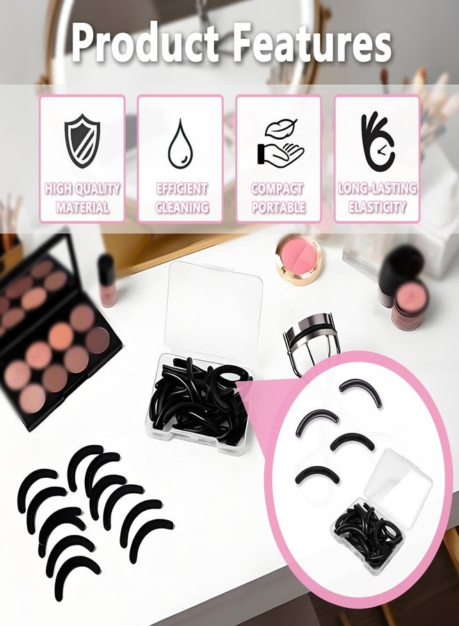 Mecefeno Eyelash Curler Refills, Eyelash Curler Pads Universal Silicone Rubber Eye Lash Curler Refills Suit for Universal Eyelash Curlers - 30 Packs Black - Image 4