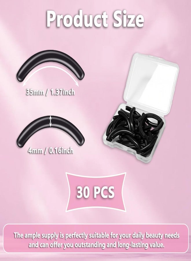 Mecefeno Eyelash Curler Refills, Eyelash Curler Pads Universal Silicone Rubber Eye Lash Curler Refills Suit for Universal Eyelash Curlers - 30 Packs Black - Image 2