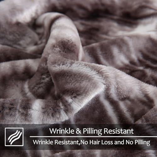 JYK Soft Fleece Bed Blanket King Size 5.7 LB, Korean Style 2 Ply Reversible Fluffy Flannel Blanket Microfiber, Warm Cozy Blanket for Autumn, Winter 83x91 Inches - Black White Tiger/Tiger Stripes - Image 5