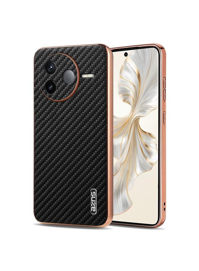 The Bros Case For Redmi K80 Electroplated Edge Carbon Fiber Texture Phone Case