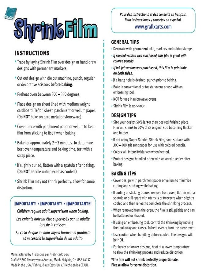 Grafix Shrink Film - Red Opaque 8.5"x11" Sheets, Design Your Art and Shrink It to Create Jewelry, Embellishments, Paper Crafts, Gift Tags, Ornaments and More, Pack of 50 - Image 5