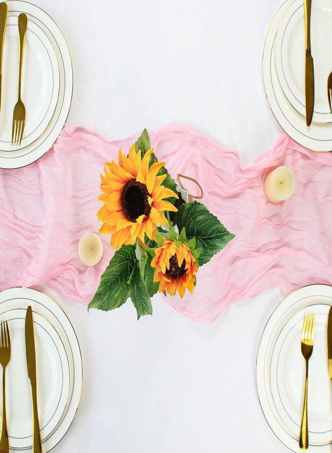 Dekafri Pink Cheesecloth Table Runner 12 Pack 120 Inch Light Pink Cheese Cloth Table Runner 10ft Long Gauze Table Runners for Wedding Decor Bridal Shower Baby Shower Party Table Decorations - Image 4