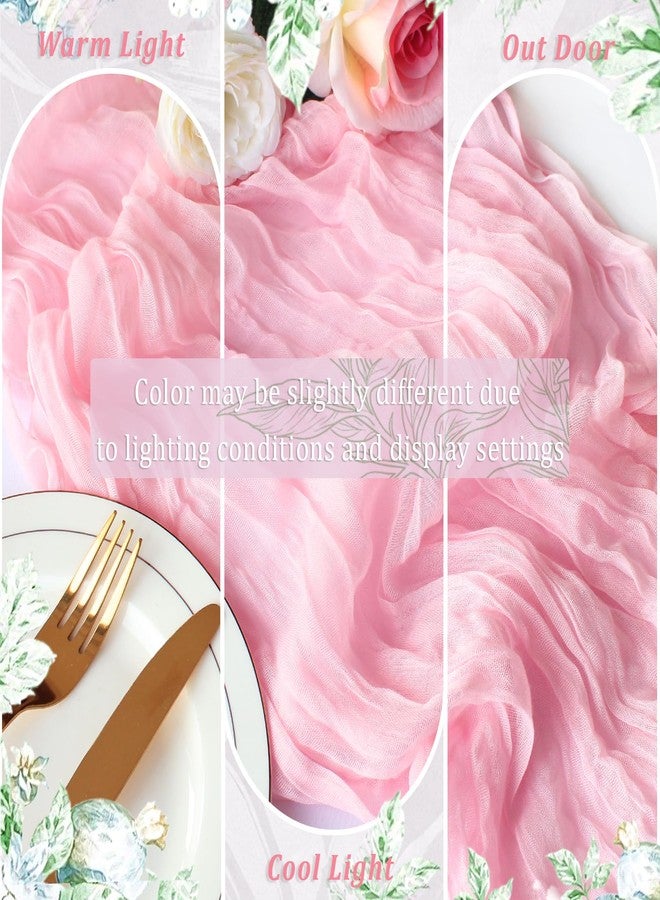 Dekafri Pink Cheesecloth Table Runner 12 Pack 120 Inch Light Pink Cheese Cloth Table Runner 10ft Long Gauze Table Runners for Wedding Decor Bridal Shower Baby Shower Party Table Decorations - Image 5