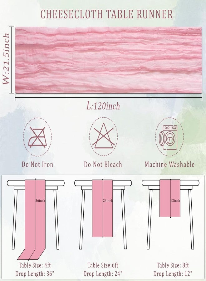 Dekafri Pink Cheesecloth Table Runner 12 Pack 120 Inch Light Pink Cheese Cloth Table Runner 10ft Long Gauze Table Runners for Wedding Decor Bridal Shower Baby Shower Party Table Decorations - Image 3