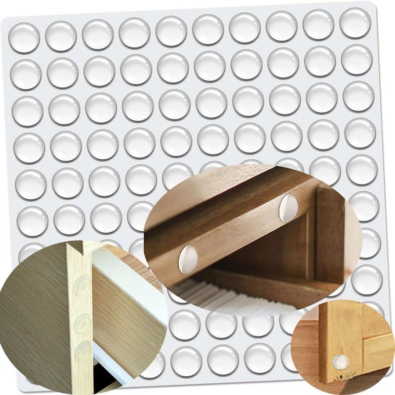 DIY Crafts 32, 32 Pcs, Cabinet Door Rubber Bumpers Self Adhesive Sound Dampening Clear Bumper Pads for Drawers, Table Tops, Cupboard, Picture Frames, Glassware and Furniture (Hemispheri (32) - Image 1