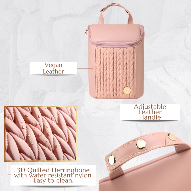 SEWBOO Baby Bottle Cooler Bag with Adjustable Straps to Fits Stroller or Diaper Bag,Insulated Baby Bottle Bag for Nursing Moms Daycare or Travel (Dusty Rose) - Image 5