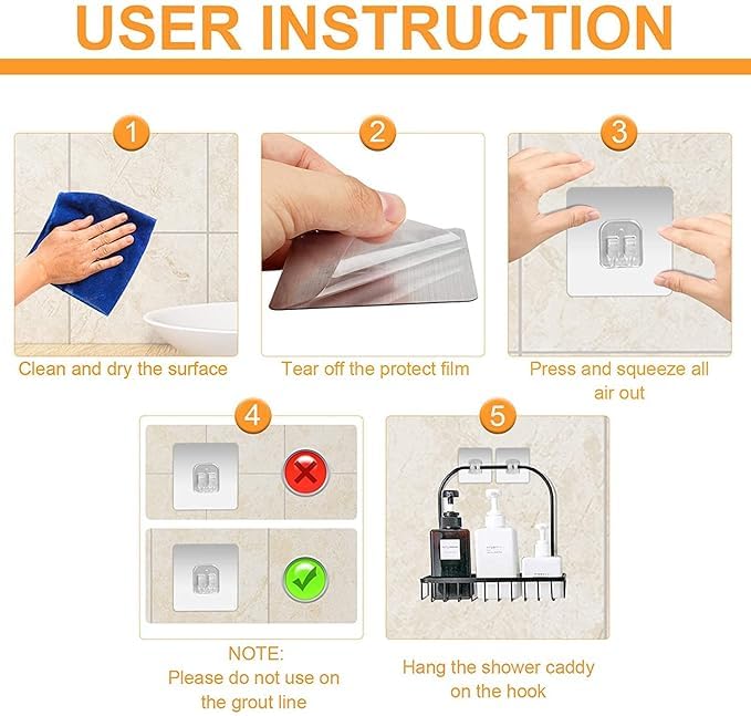 WAIRIRI WAIRIRIWAIRIRI Magic Plastic Adhesive Sticker for Bathroom Wall Self Corner Shelves for Bathroom Wall Self Corner Shelves Pack of 15  - Image 3