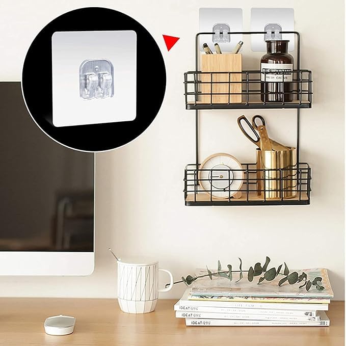 WAIRIRI WAIRIRIWAIRIRI Magic Plastic Adhesive Sticker for Bathroom Wall Self Corner Shelves for Bathroom Wall Self Corner Shelves Pack of 15  - Image 4
