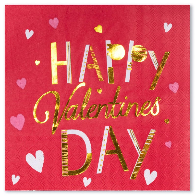 WRAPAHOLIC ورقة مناديل عيد الحب 50 قطعة - مناديل ورقية حمراء ثلاثية الطبقات لحفلات الغداء والعشاء القابلة للتصرف لحفلات الزفاف والذكرى السنوية ولوازم الحفلات - 6.5 × 6.5 إنش - Image 1