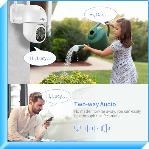 Hiseeu 3MP 360° Pan Tilt Camera WiFi Security Camera Outdoor Motion Tracking Floodlights Light Alarm,Color Night Vision,PC Mobile Remote View,Two-Way Audio Security - Image 4