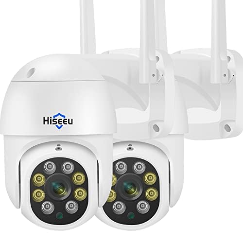 Hiseeu 3MP 360° Pan Tilt Camera WiFi Security Camera Outdoor Motion Tracking Floodlights Light Alarm,Color Night Vision,PC Mobile Remote View,Two-Way Audio Security - Image 1