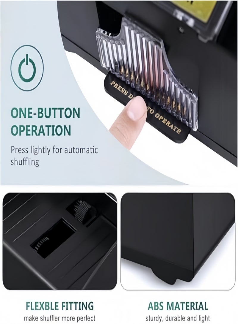 Automatic 2 Deck Card Shuffler, Electric Poker Shuffling Machine, Battery Operated Card Shuffler for Poker, Blackjack, Uno, Family Party Casino Game - Image 2