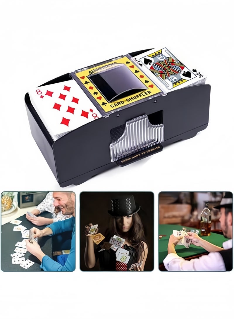 Automatic 2 Deck Card Shuffler, Electric Poker Shuffling Machine, Battery Operated Card Shuffler for Poker, Blackjack, Uno, Family Party Casino Game - Image 3