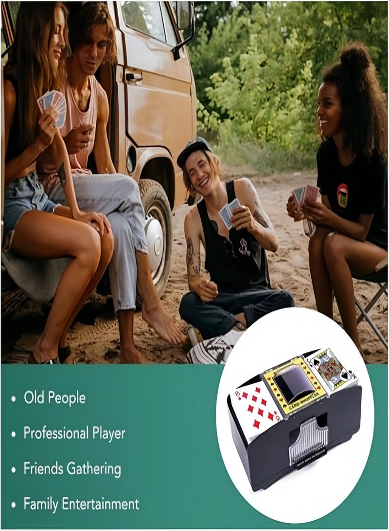 Automatic 2 Deck Card Shuffler, Electric Poker Shuffling Machine, Battery Operated Card Shuffler for Poker, Blackjack, Uno, Family Party Casino Game - Image 5
