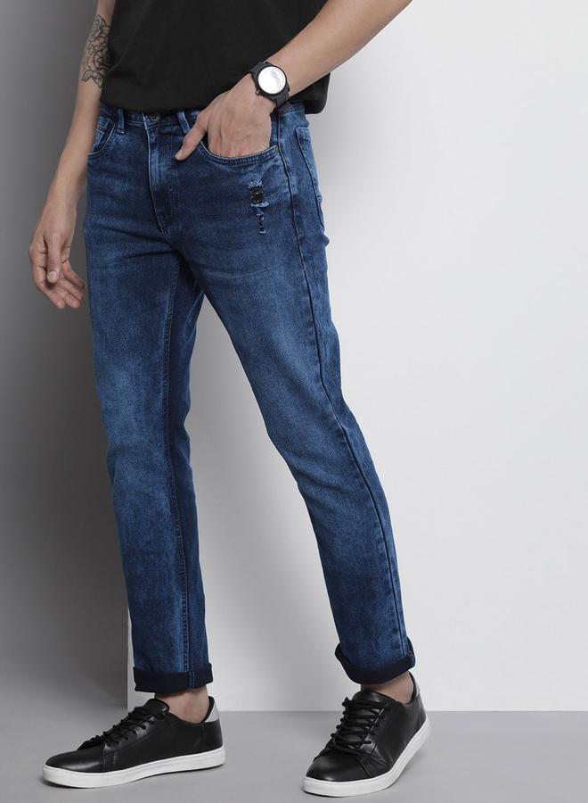 The Indian Garage Co Men Mid Rise Faded Slim Fit Jeans - Image 2