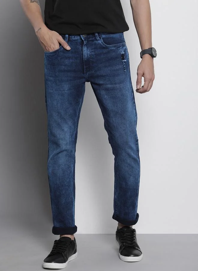 The Indian Garage Co Men Mid Rise Faded Slim Fit Jeans