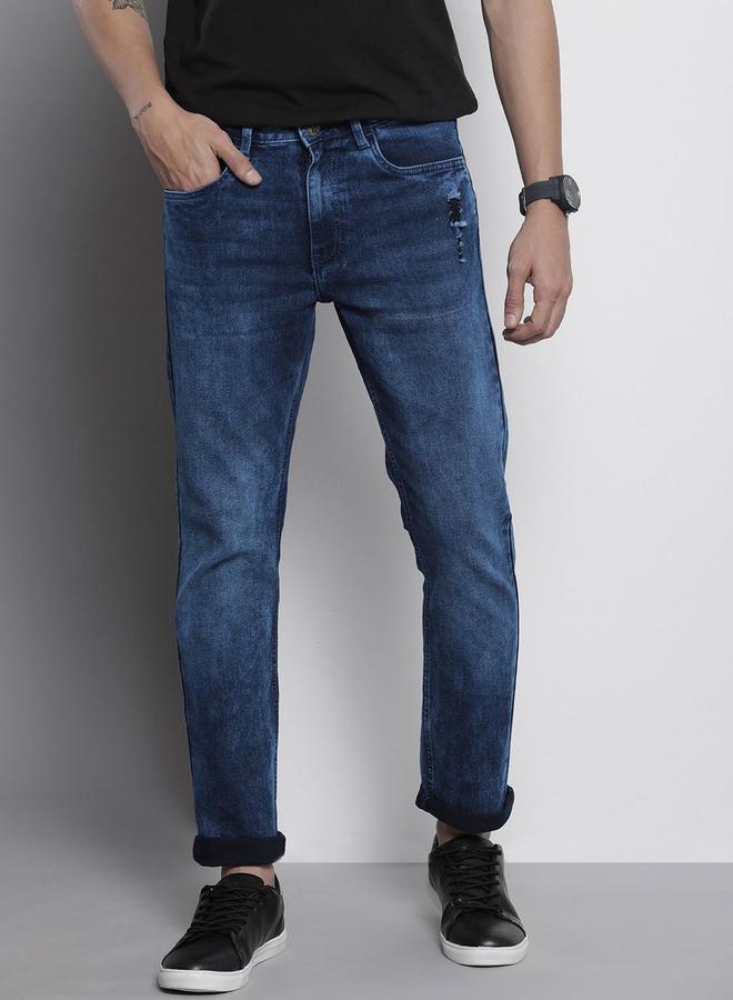 The Indian Garage Co Men Mid Rise Faded Slim Fit Jeans - Image 1