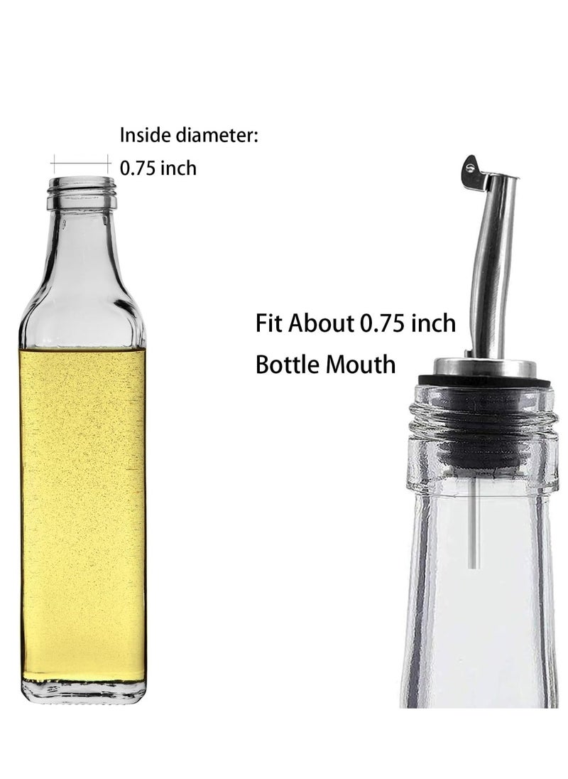 Bukela - 2 Pcs Oil Spout Liquor Bottle Pourer Spouts Stainless Steel Speed Pour Spouts Olive Oil Dispenser Spout for About 3/4" Bottle Mouth, with Flip Top - Image 1