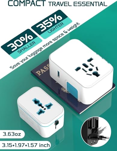 rts 200+ Countries Universal Travel Adapter Fast Charger, Worldwide Plug Adapter 2 USB C PD3.0 & 2 USB-A Quick Charge, All in One International Power Adaptor Smart Wall Charger for Phone Laptop USA EU - Image 5