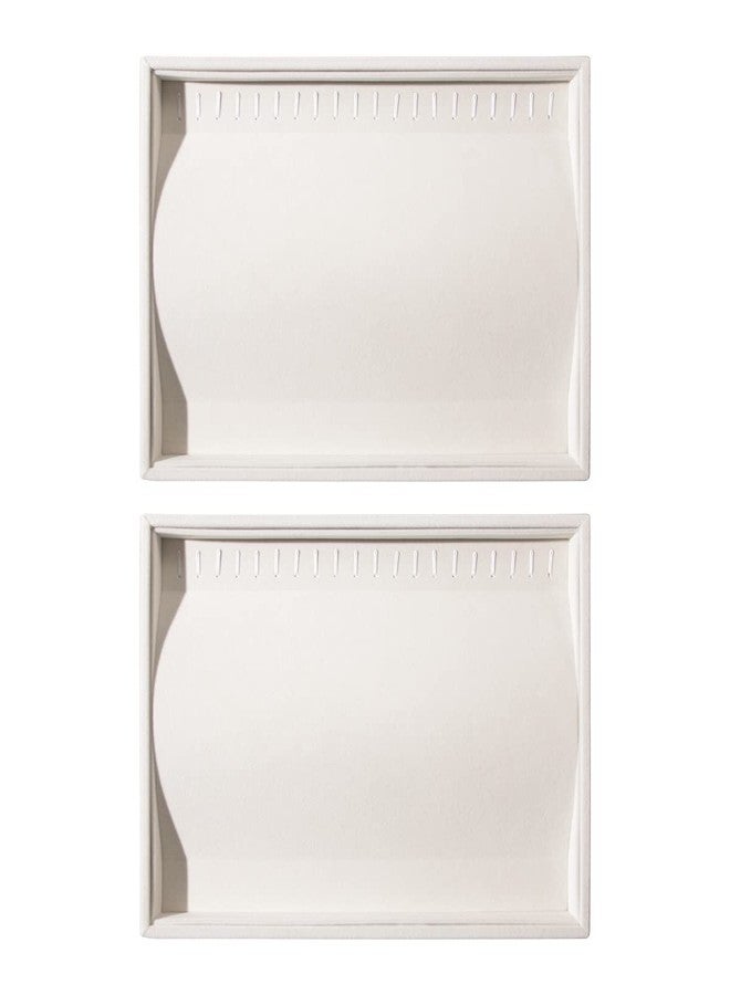 Pengup 2 Pcs Stackable Jewelry Organizer Trays,20 Hooks Necklace Chains Display Storage Trays Holder (Beige) - Image 4