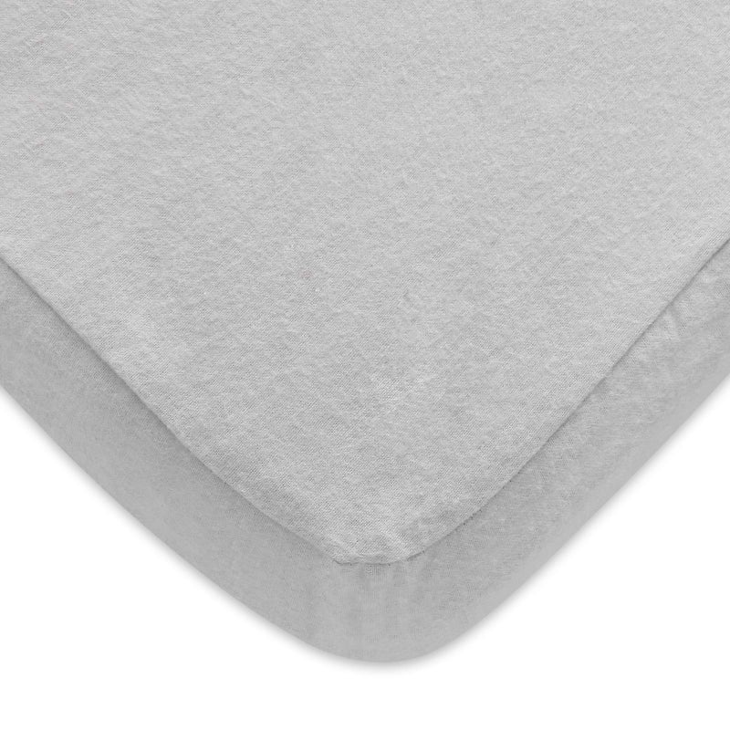 Moonsea Pack N Play Fitted Sheet 100 Cotton Flannel Fitted Portable Mini Crib Sheet for Girls Boys Ultra Soft Breathable Convertible Playard Mattress Cover Playard Playpen Sheet Warm Grey