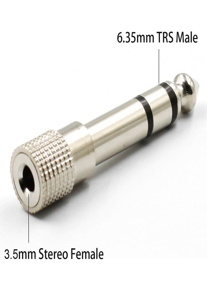 RUITEXUN 6.35mm to 3.5mm Stereo Adapter, Nickel Plated 6.35mm (1/4 inch) Male to 3.5mm (1/8 inch) Female TRS Stereo Headphone Adapter - Image 2