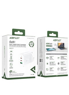 ACEFAST GAN FAST THREE PORT CHARGER WITH TWO USB-C AND ONE USB-A PORTS FAST CHARGING OF THREE DEVICES AT THE SAME TIME UK PLUG  - Image 1
