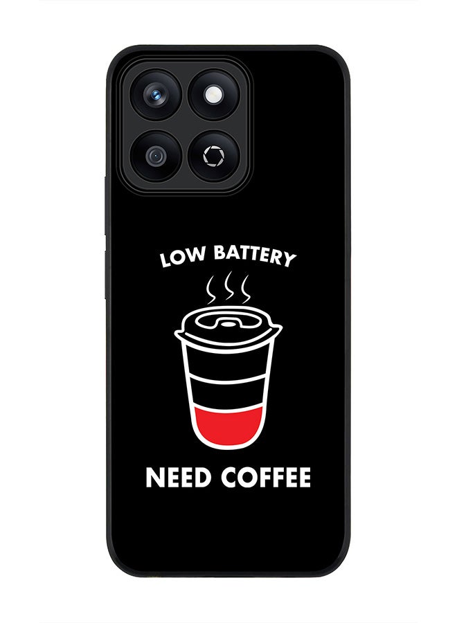 Stylizedd For Honor X7c 4G Case,Slim fit Camera Protection, Shockproof Thin Phone cover  - Low battery need coffee  - Image 1