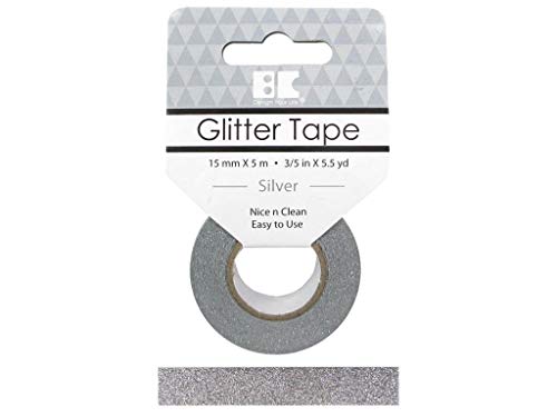 Best Creation Inc Best Creation GTS001 Glitter Tape, 15mm by 5m, Silver - Image 2