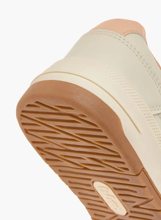 Lee Cooper BEIGE Women's Colourblock Sneakers with Lace-Up Closure for Women | Best Price UAE