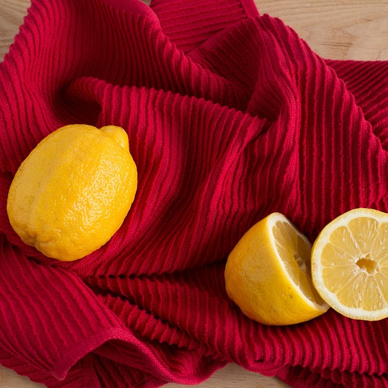 Now Designs Ripple Kitchen Towel Set of 2 in Red - 100% Turkish Cotton - Image 5