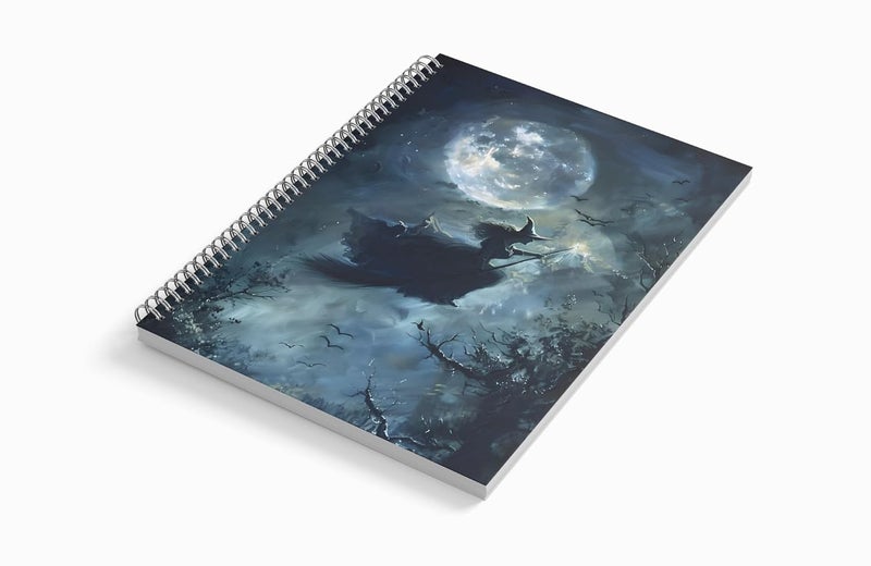 zenithink Mystical witch Wiro Journal Notebook | 80 gsm Paper With 350GSM Hard Cover | Unruled | Pages - 160 | A5 Size | Wiro Binding | Versatile for School, Home & Office - Image 3