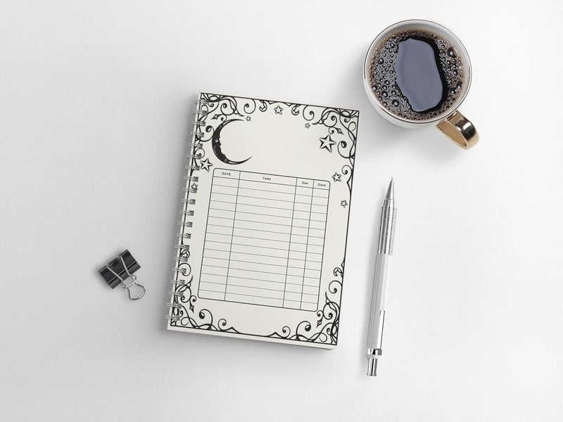 zenithink Mystical witch Wiro Journal Notebook | 80 gsm Paper With 350GSM Hard Cover | Unruled | Pages - 160 | A5 Size | Wiro Binding | Versatile for School, Home & Office - Image 2