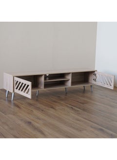 DANUBE HOME Jax Tv Cabinet Upto 75 Inches Entertainment Wall Tv Unit Wooden Tv Rack Stand Media Console Table For Living Room L 180x40x44.5 Cm Sonoma Oak  - Image 3