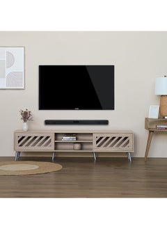 DANUBE HOME Jax Tv Cabinet Upto 75 Inches Entertainment Wall Tv Unit Wooden Tv Rack Stand Media Console Table For Living Room L 180x40x44.5 Cm Sonoma Oak  - Image 1
