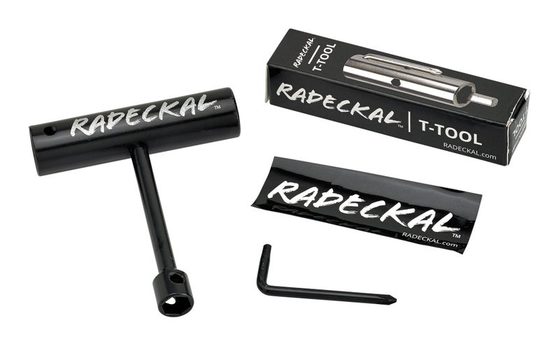 RADECKAL Compact Pocket Skate Tool- T Tool All in One Skate Tool for Skateboards, Longboards, Mini Skateboards, and Cruisers- Collapses to a Compact Size to Fit in Your Pocket (Black) - Image 1
