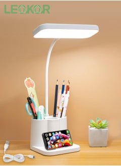 LEOKOR LED Desk Lamp 3 Kinds Of Eye Protection Soft Light Touch Dimming Desk Lamp With Pen Holder  - Image 1