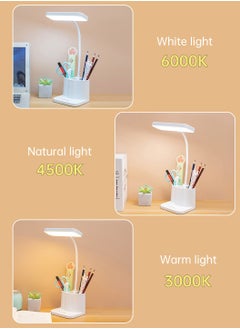LEOKOR LED Desk Lamp 3 Kinds Of Eye Protection Soft Light Touch Dimming Desk Lamp With Pen Holder  - Image 5