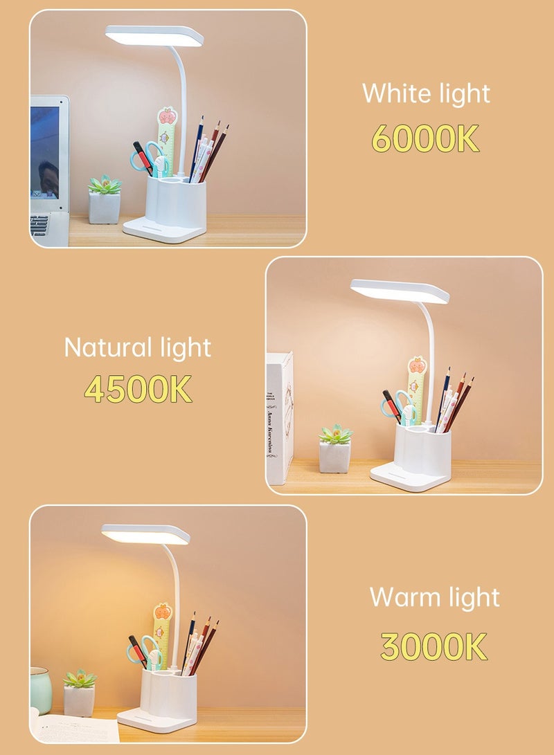 LEOKOR LED Desk Lamp 3 Kinds Of Eye Protection Soft Light Touch Dimming Desk Lamp With Pen Holder - Image 5
