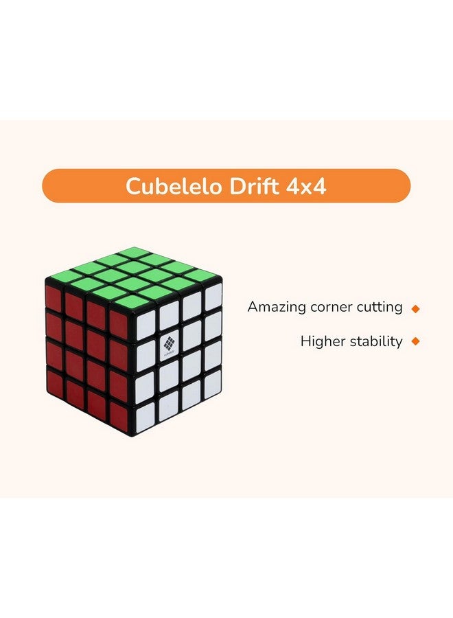 Cubelelo Cubelelo Drift 4x4 Black with Stand | High-Performance Speed Cube | Smooth Turning & Durable | Ideal for Beginners & Pros for Kids & Adults - Image 2