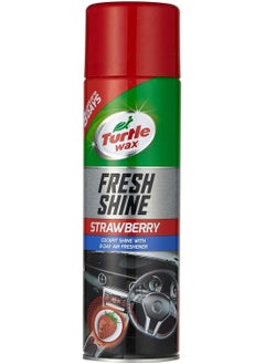 TurtleWax Fresh Shine Interior Plastic & Dashboard Cleaner with Air Freshener Strawberry Scent 500ml  - Image 1